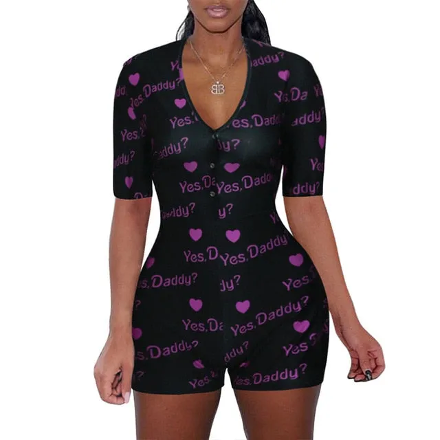 2020 Want Move Summer Short Pants Rompers Sexy Bodycon Long Sleeve Print Jumpsuit DZ002