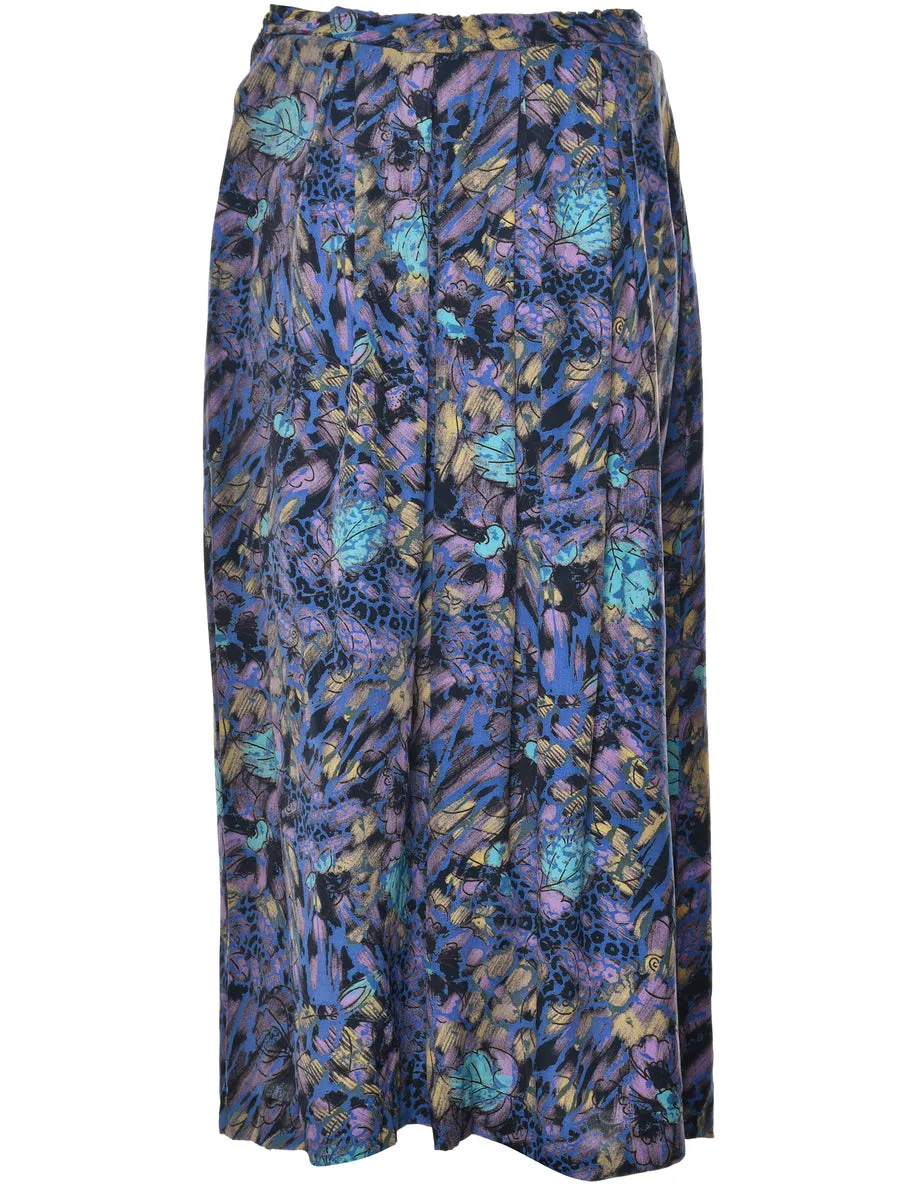 Abstract Print Maxi Skirt - M