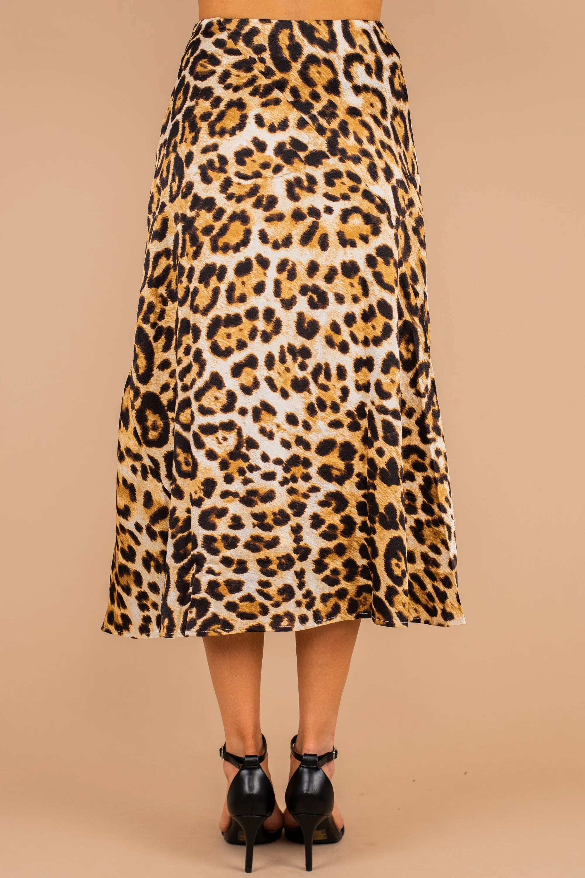 Best In Bold Brown Leopard Midi Skirt