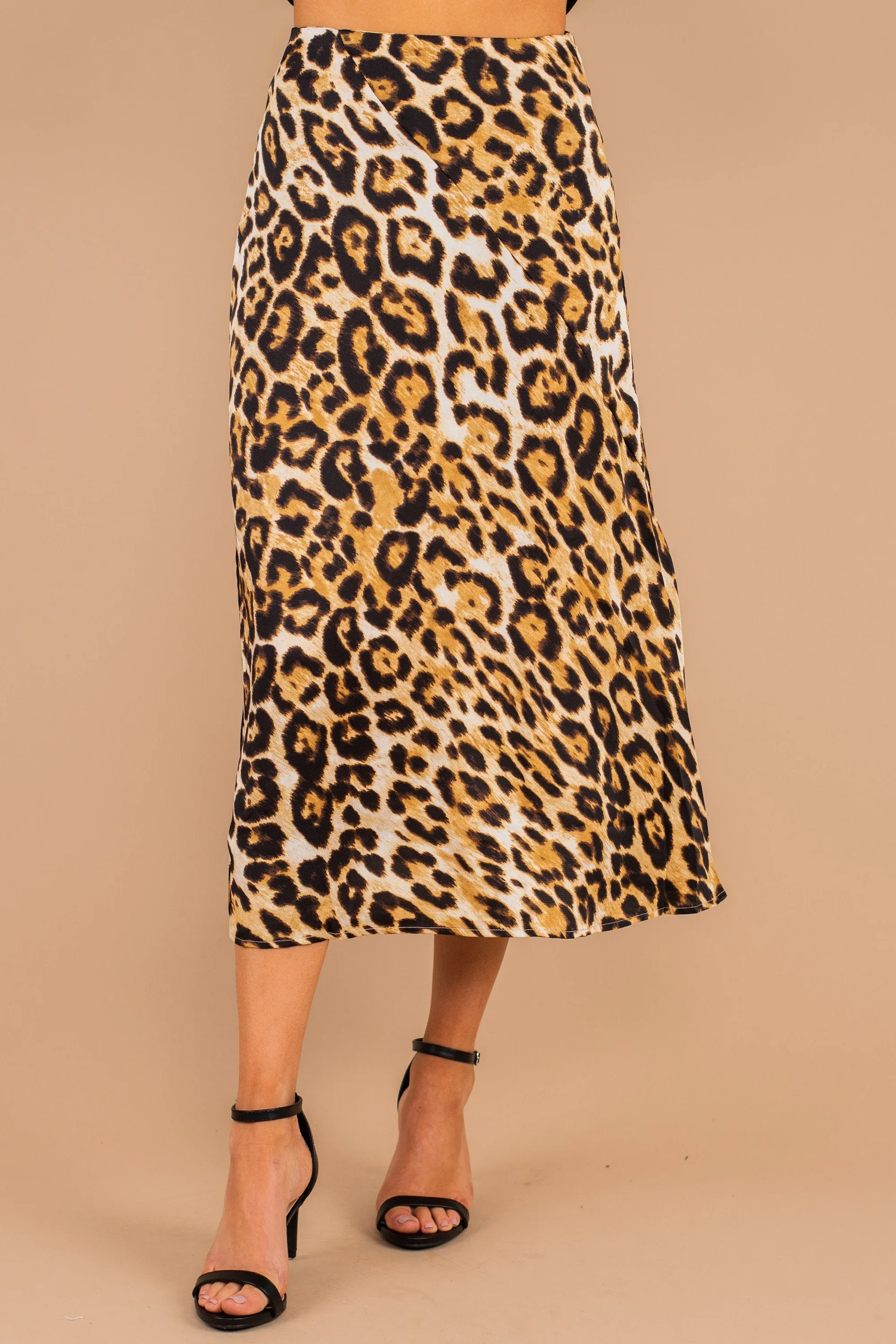 Best In Bold Brown Leopard Midi Skirt