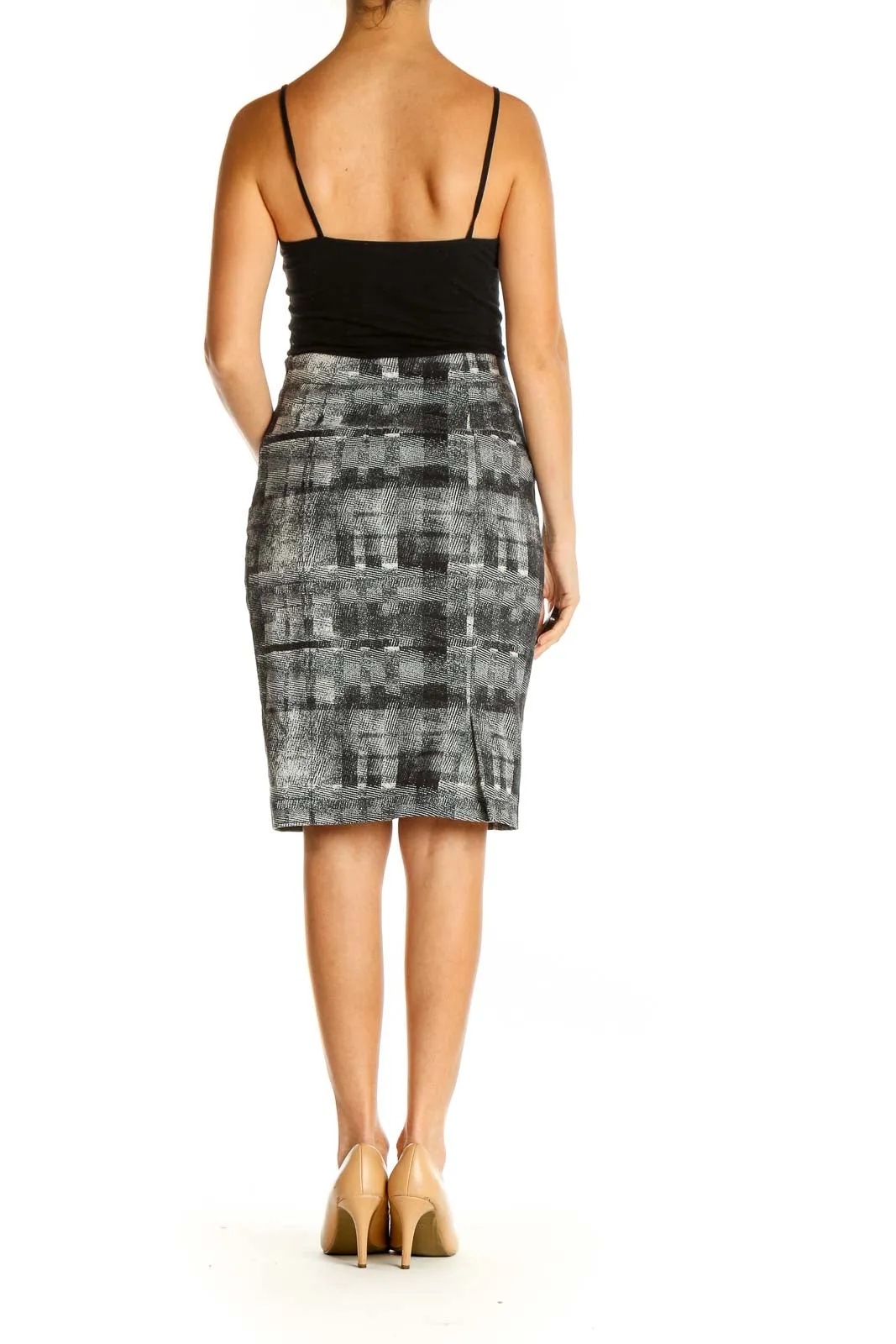 Black Printed All Day Wear A-Line Skirt