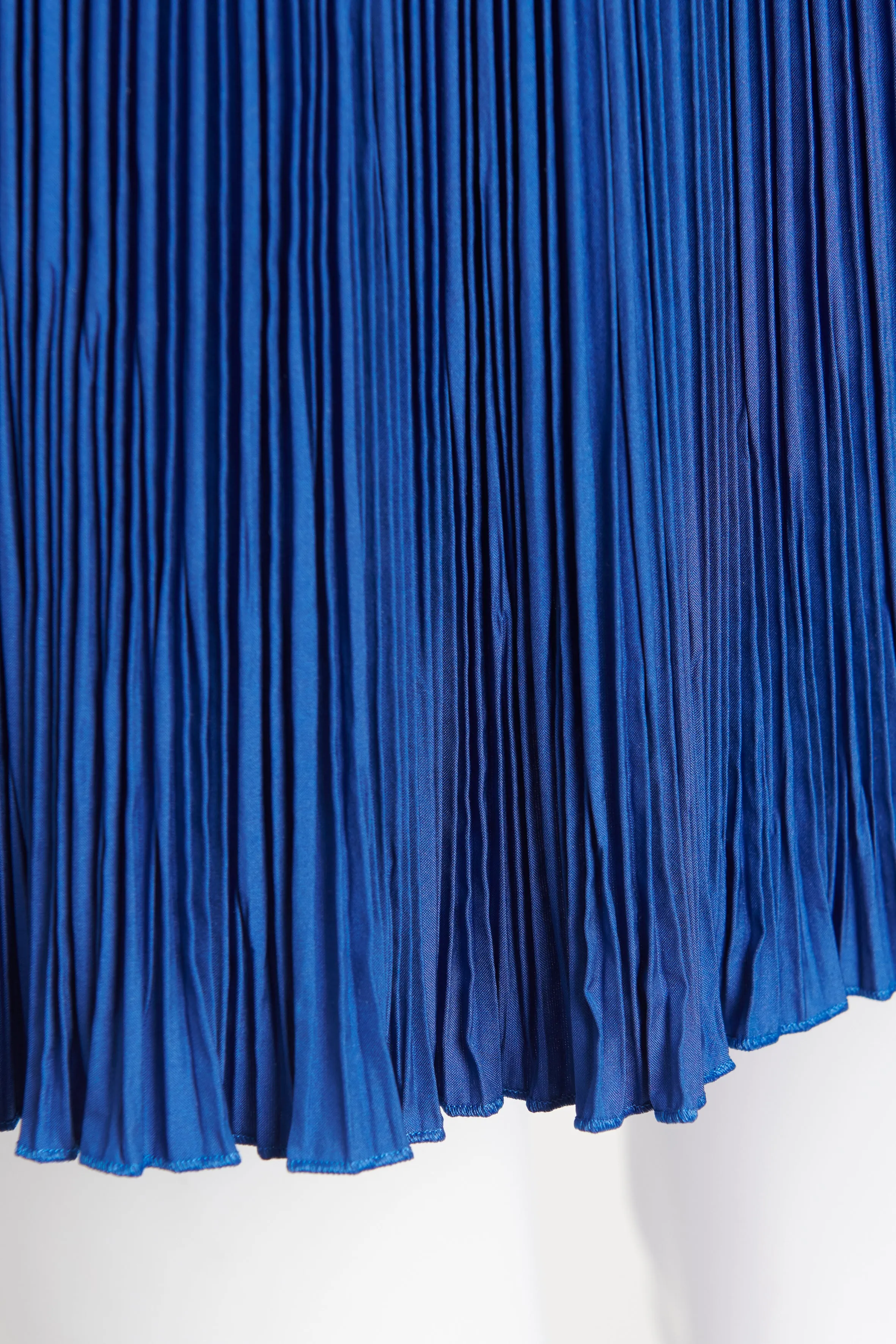 Blue Pleated Preowned Mini Skirt