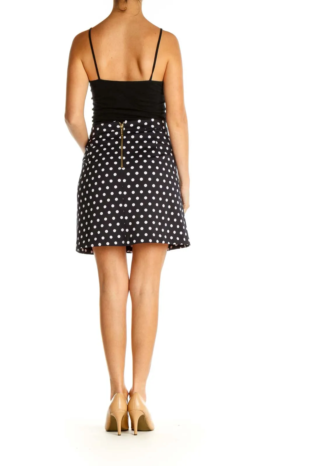 Blue Polka Dot Retro A-Line Skirt