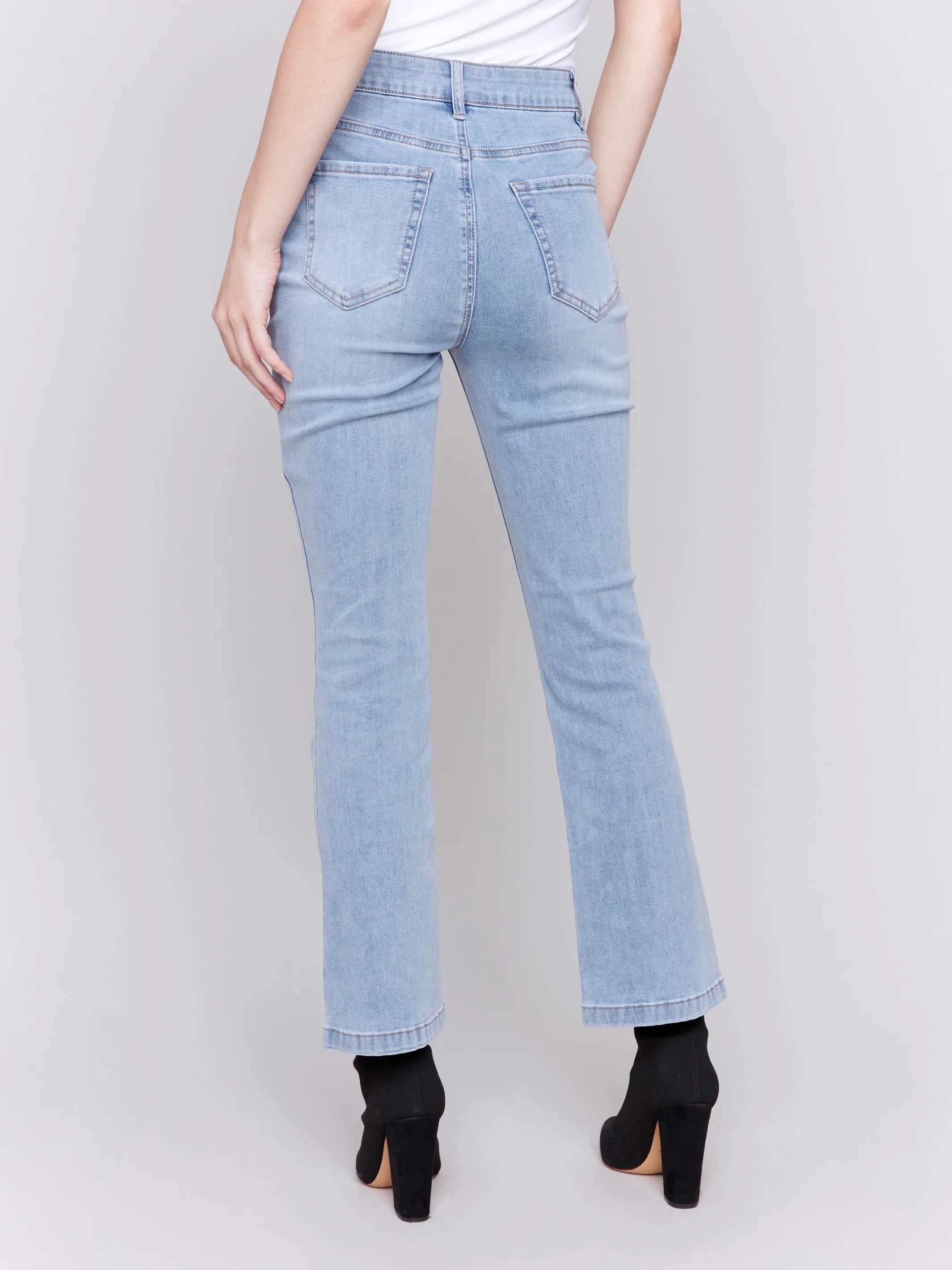 Bootcut Stretch Denim Pants - Light Blue