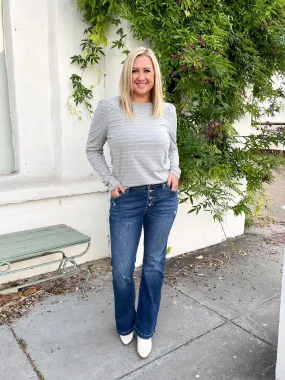 Buttoned Up Bootcut Jeans