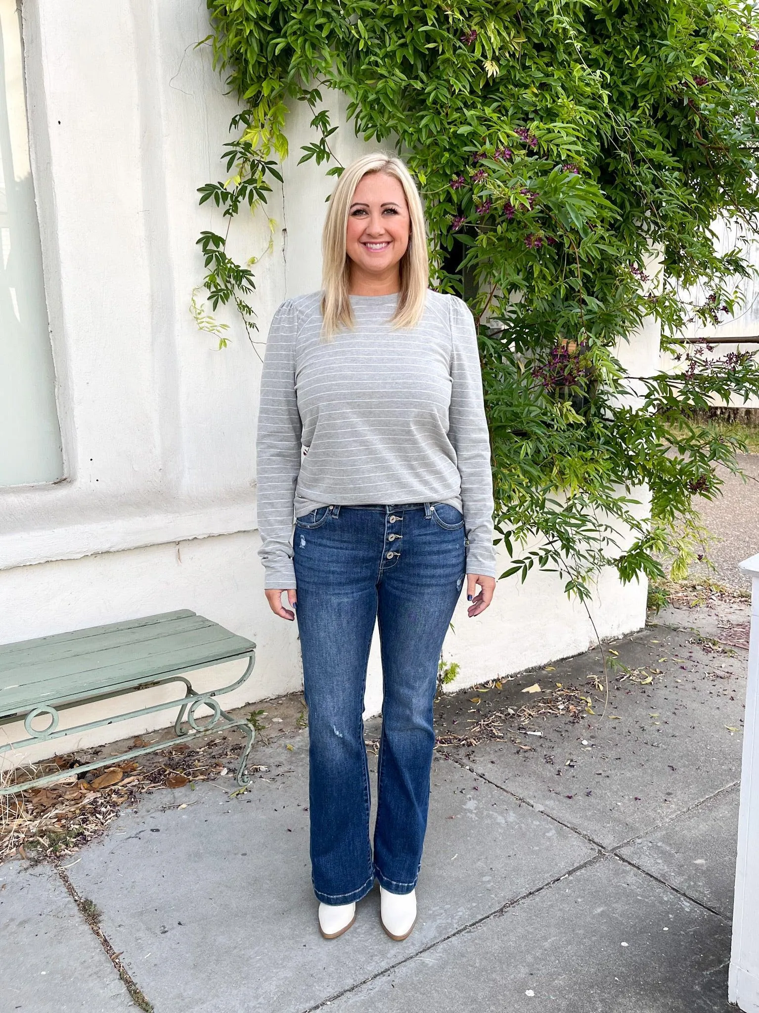 Buttoned Up Bootcut Jeans