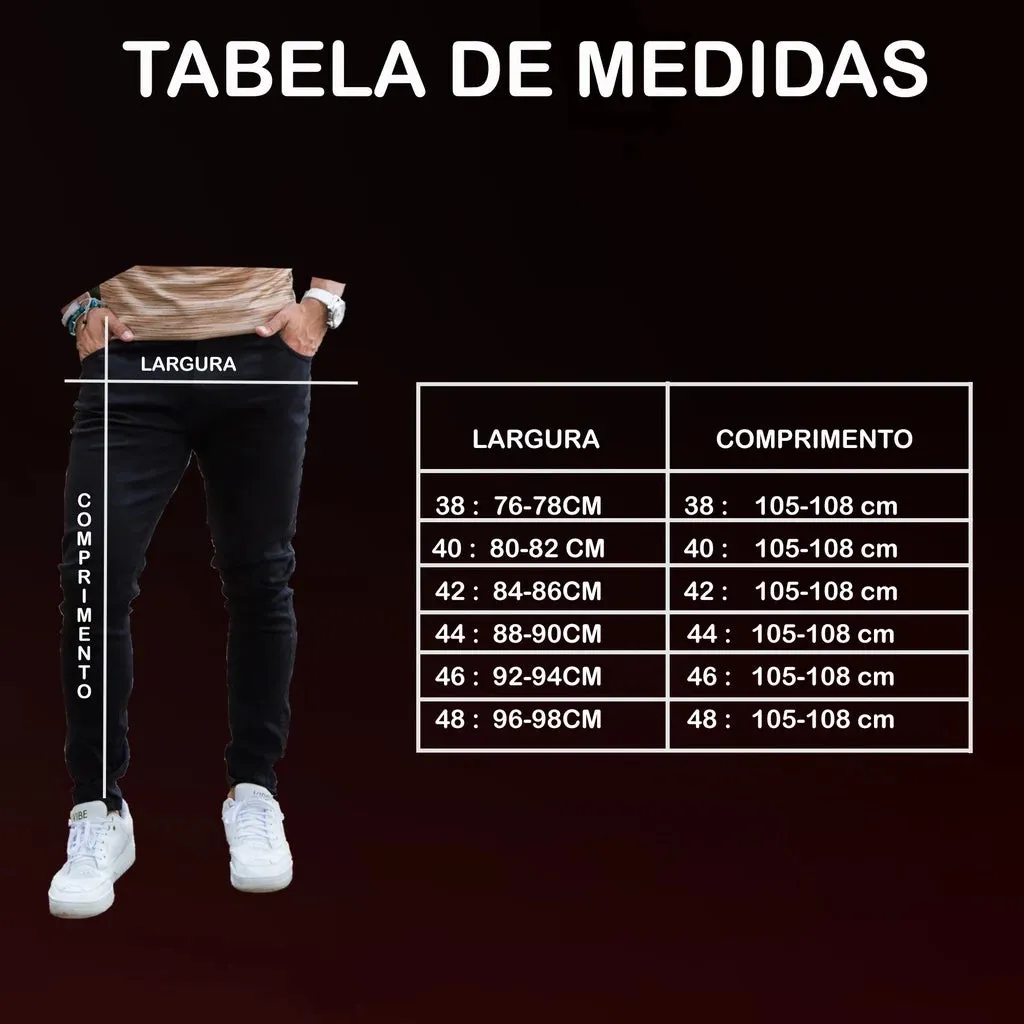 Calça Jeans Masculina Skinny Lycra Com Elastano