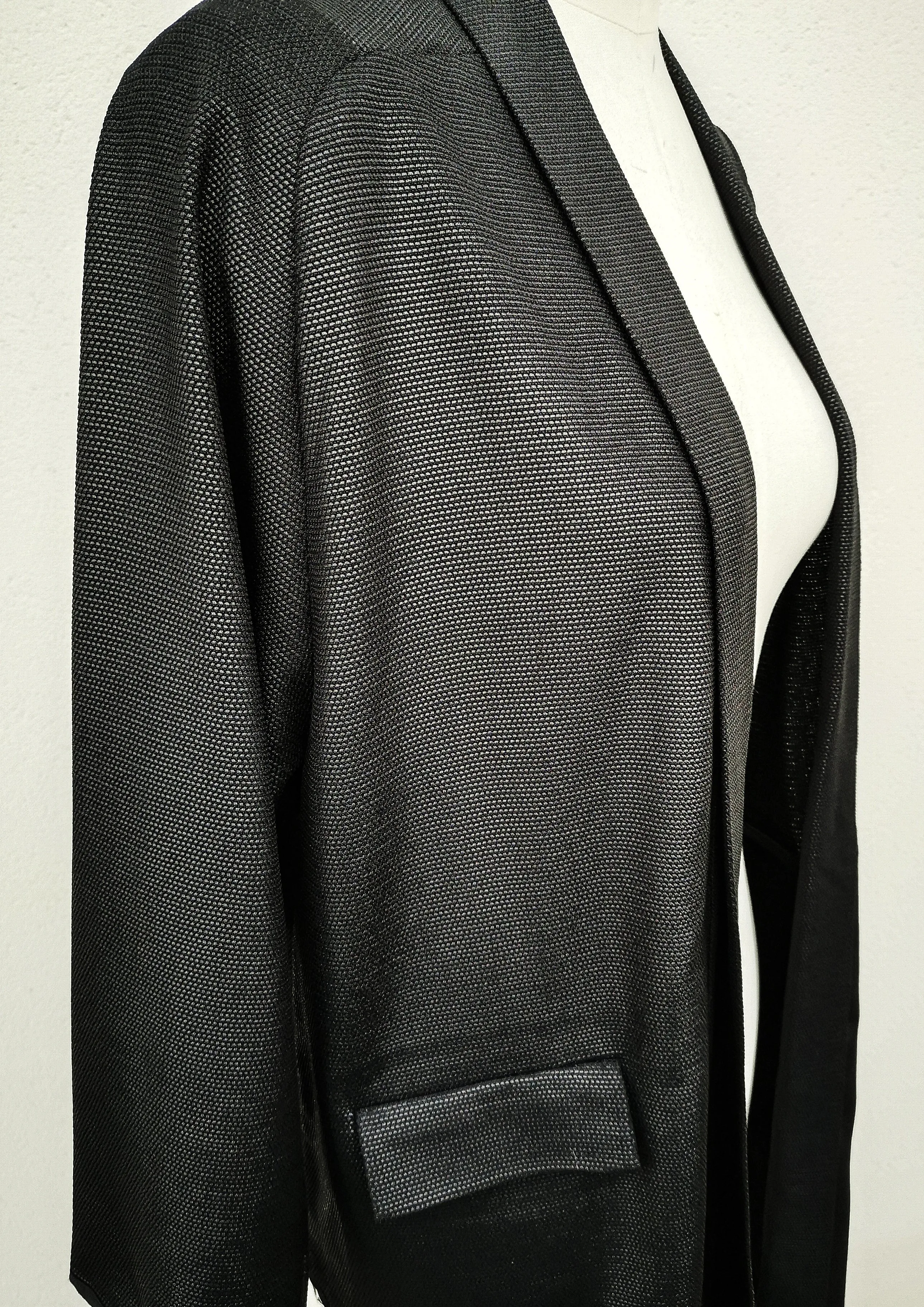 CARDIGAN LONG - TECHLACES black shiny