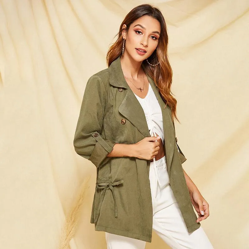 Casual Double Breasted Trench Coat