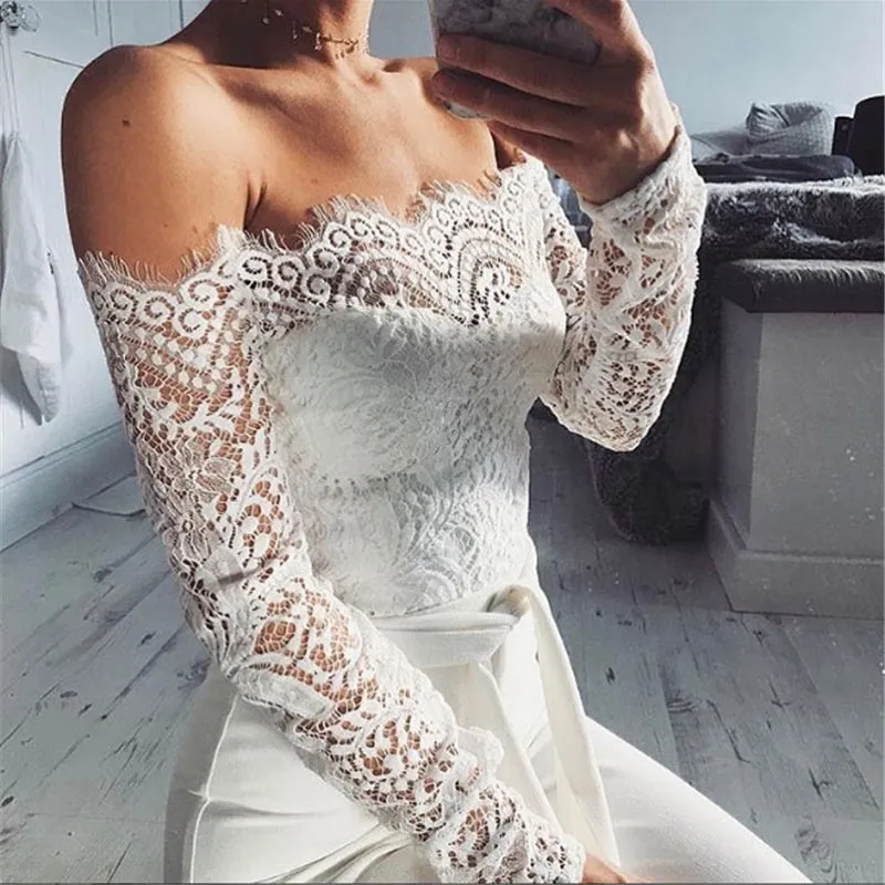 Casual Sexy Women's Long Sleeve Lace Clubwear With Embroidery