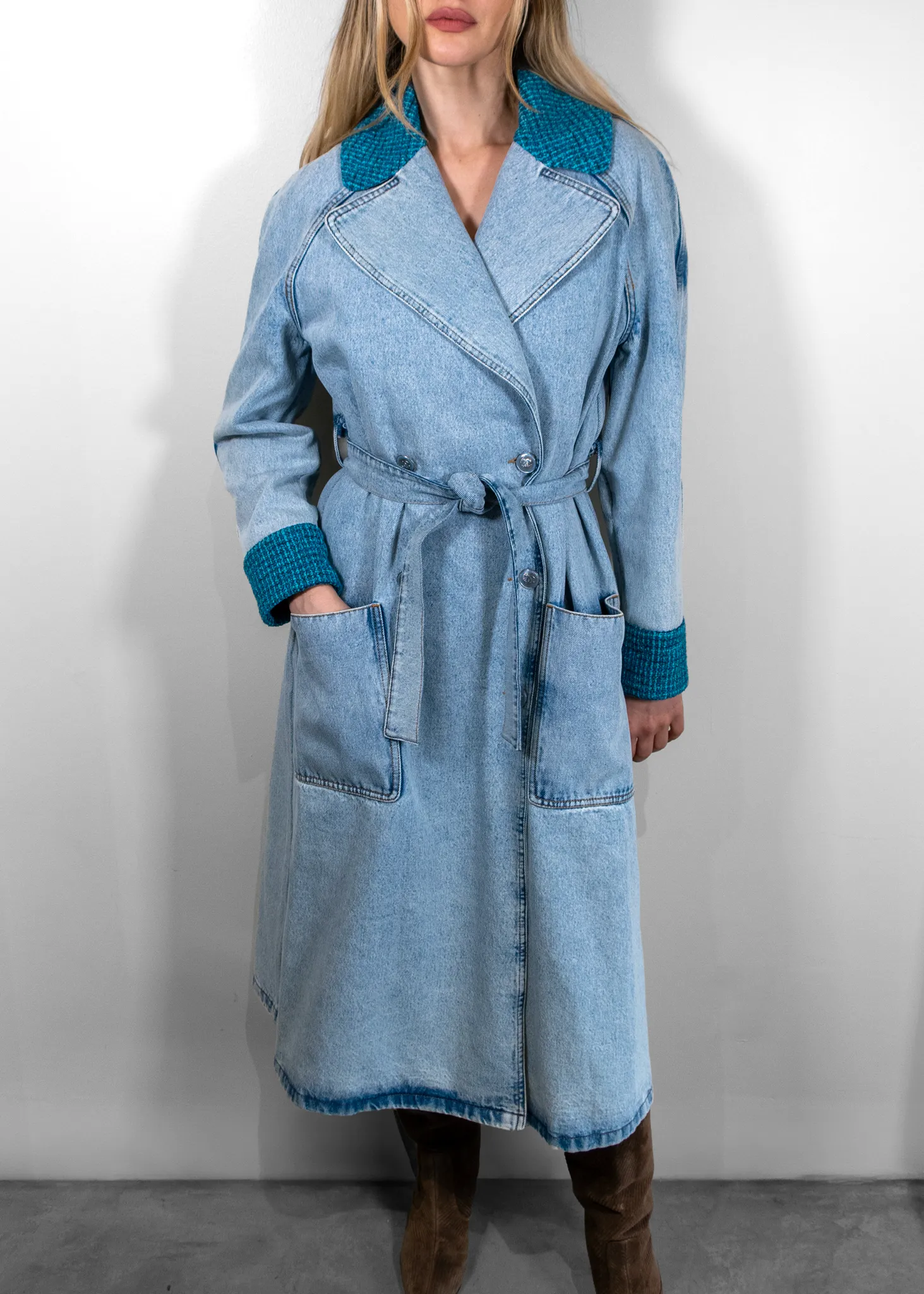 Chanel 2022 Denim Trench Coat