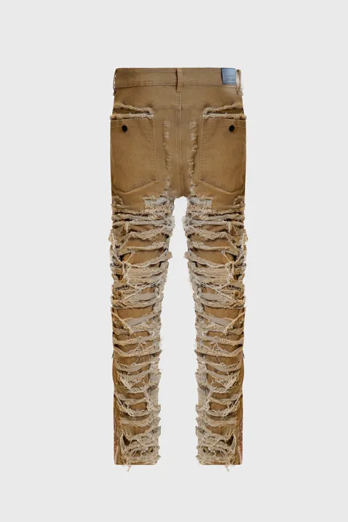 Dawn Damaged Flared Stacked Jeans