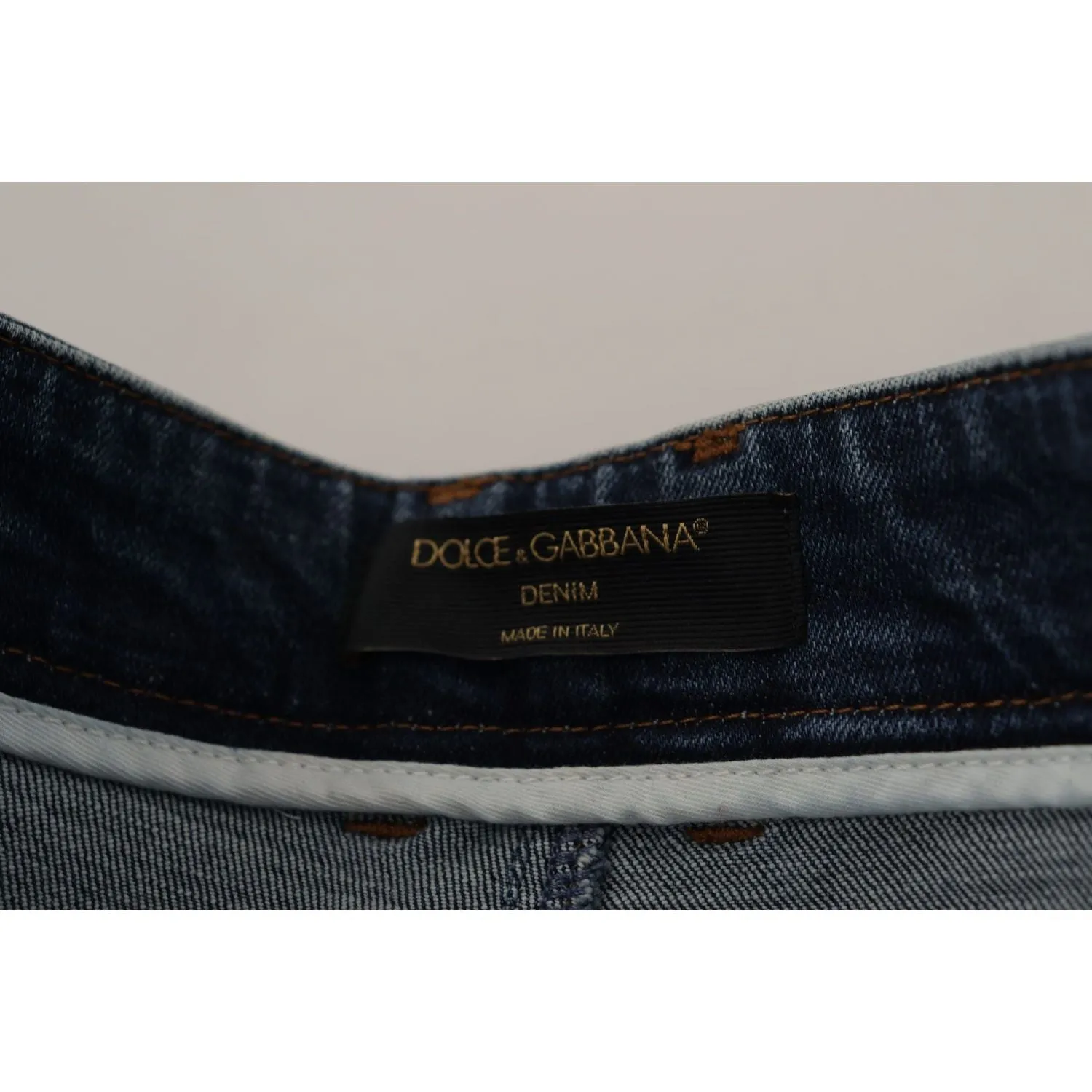 Dolce & Gabbana High Waist Skinny Designer Jeans in Blue