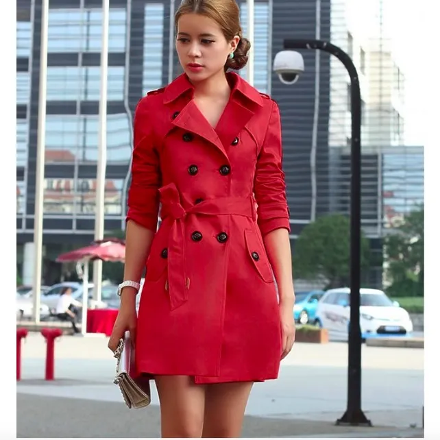 Double Breast Lapel Long Trench Coat