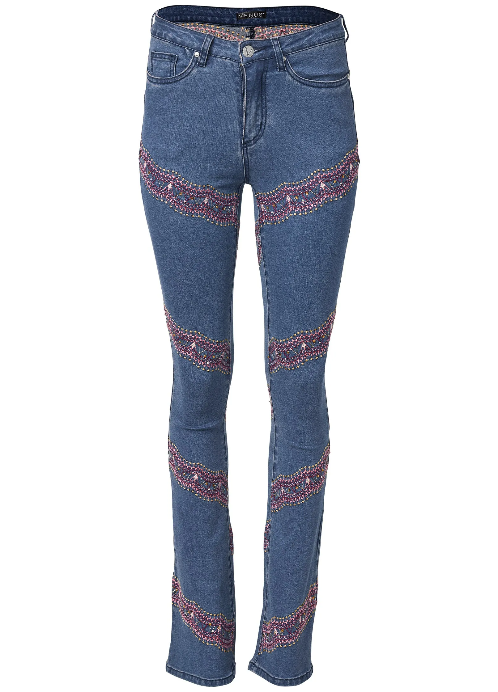 Embellished Bootcut Jeans - Medium Wash