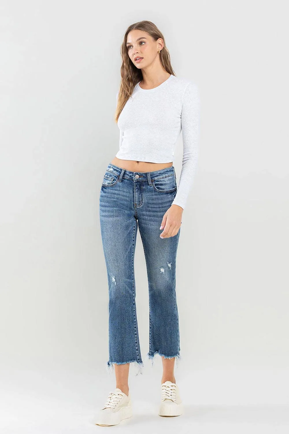 EMPATHY MID RISE ANKLE BOOTCUT JEANS