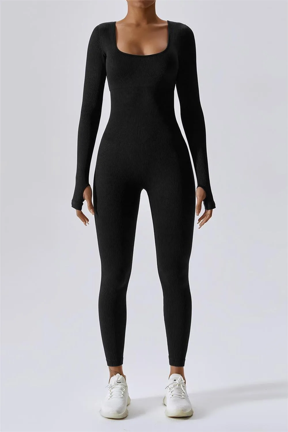 Fitted Seamless Long Sleeve Jumpsuits