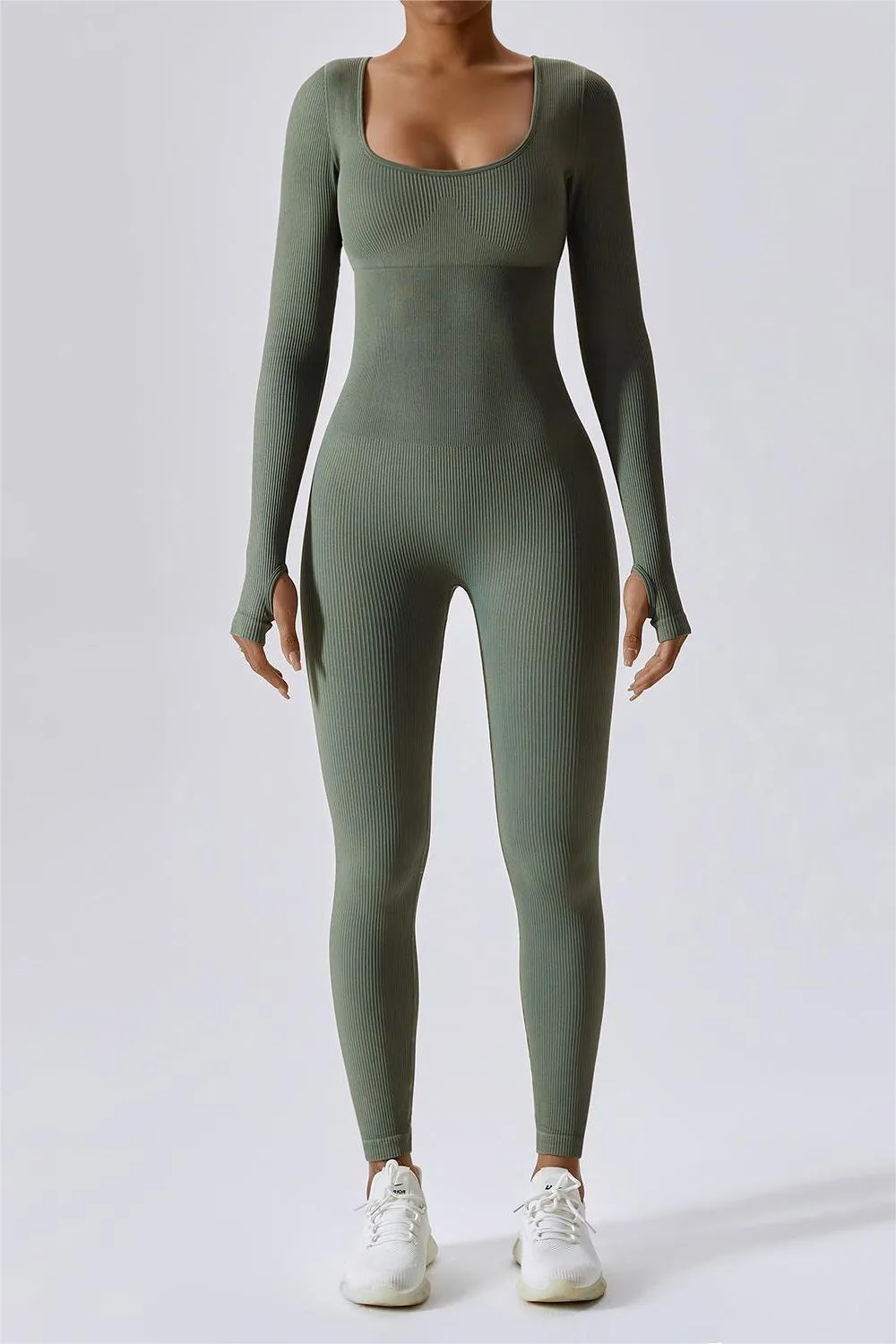 Fitted Seamless Long Sleeve Jumpsuits