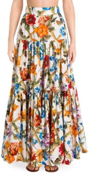 Floral Bamboo Printed Maxi Skirt *Extended Sizes*