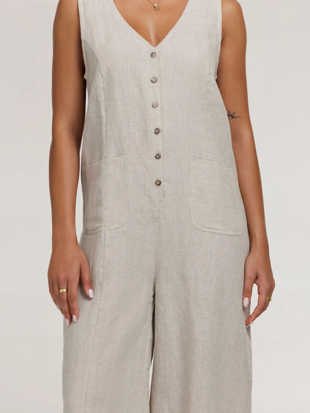 Florentina Linen Jumpsuit Flax