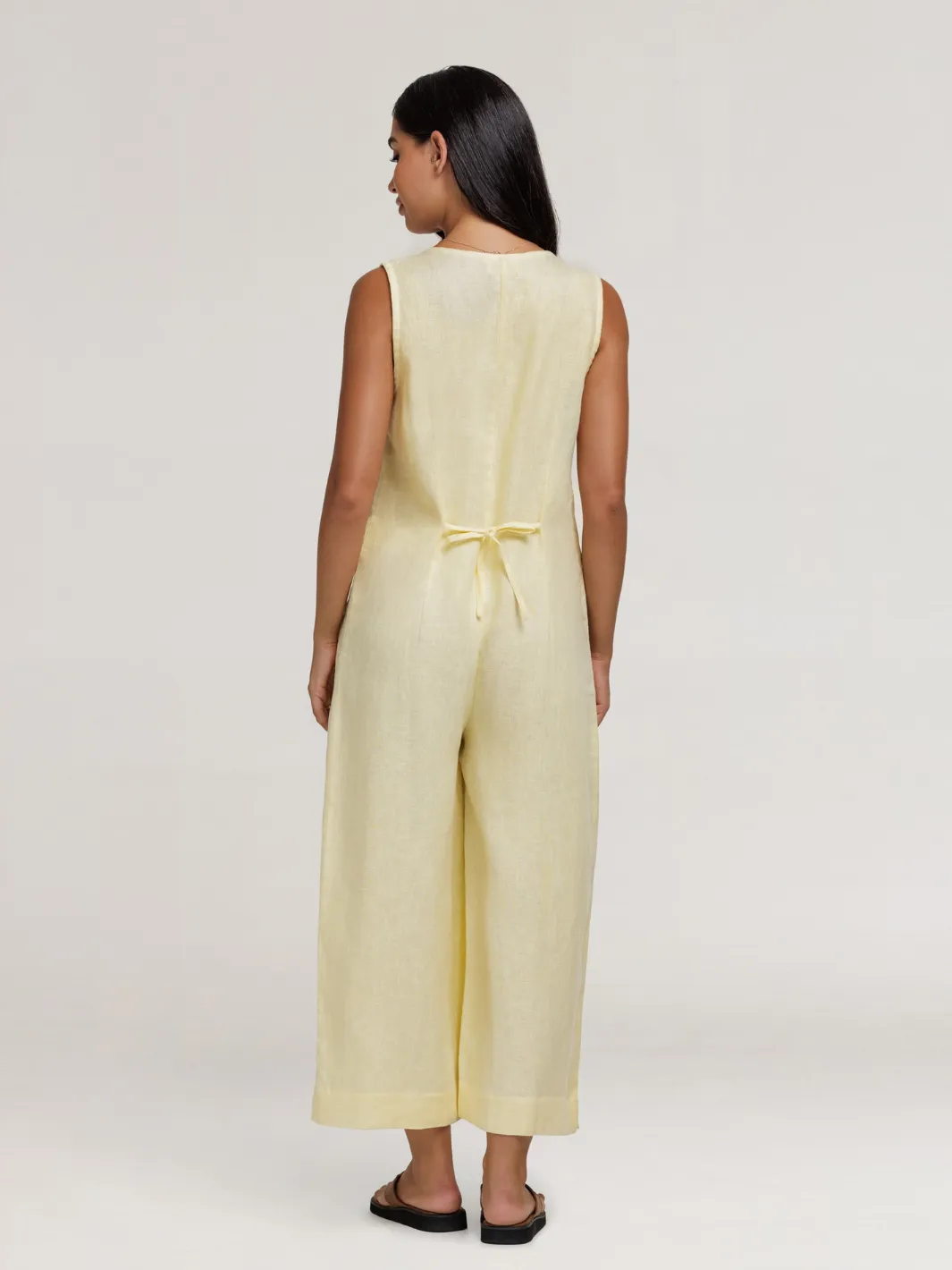 Florentina Linen Jumpsuit Lemon