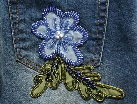 'Flower Child' Embellished Flared Jeans