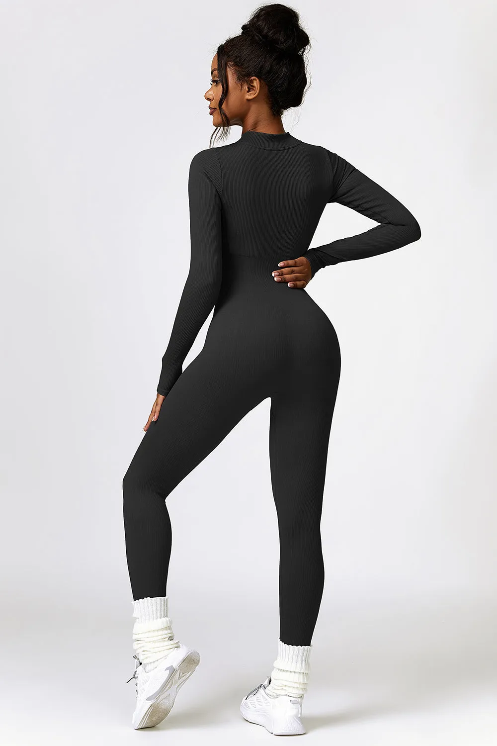 Half Zip Long Sleeve Active Jumpsuit