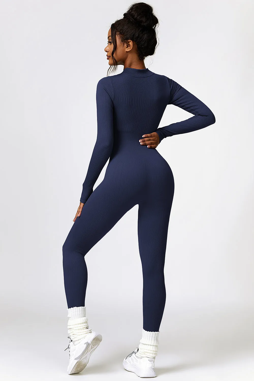 Half Zip Long Sleeve Active Jumpsuit