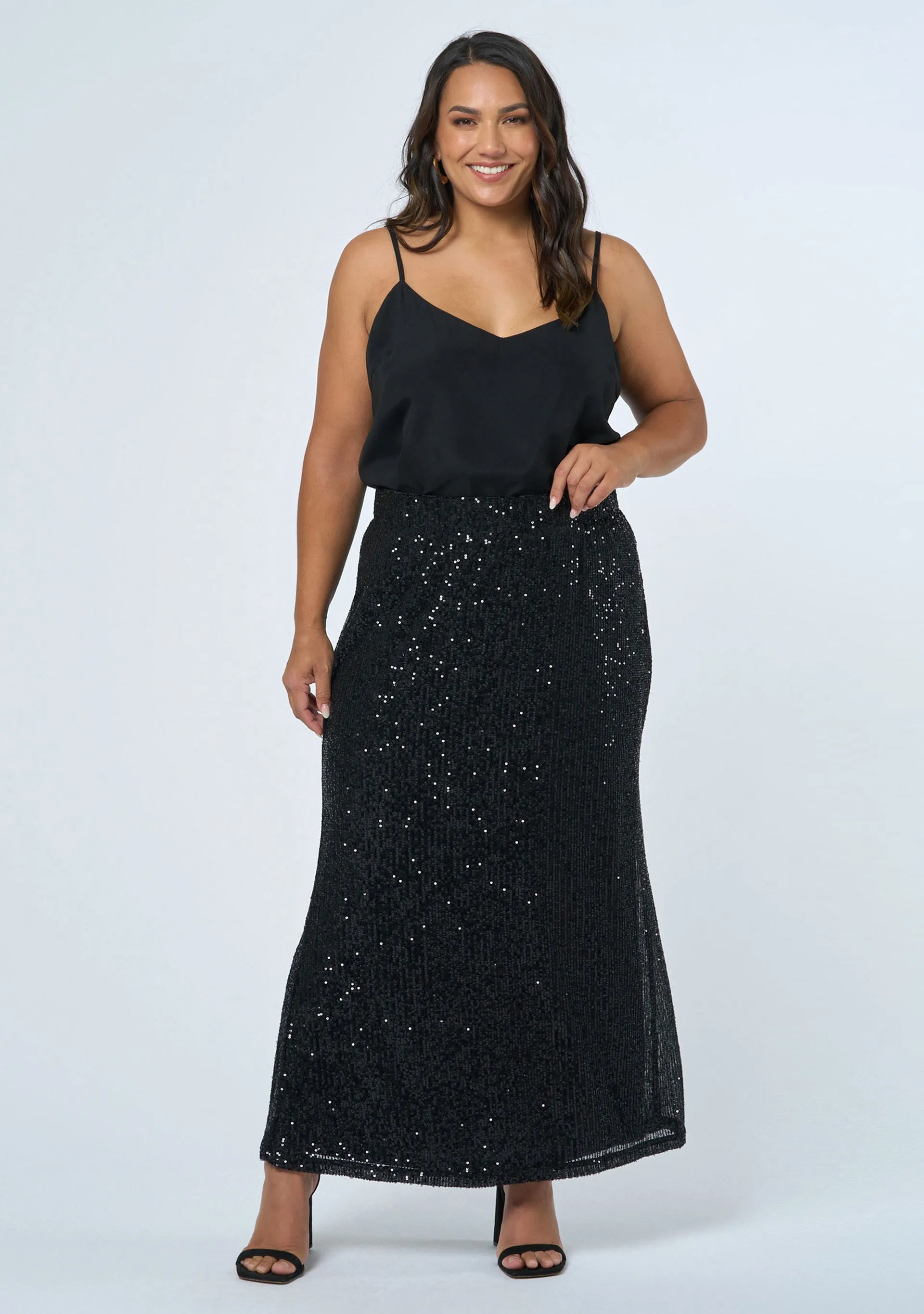 Ignition Sequin Midi Skirt