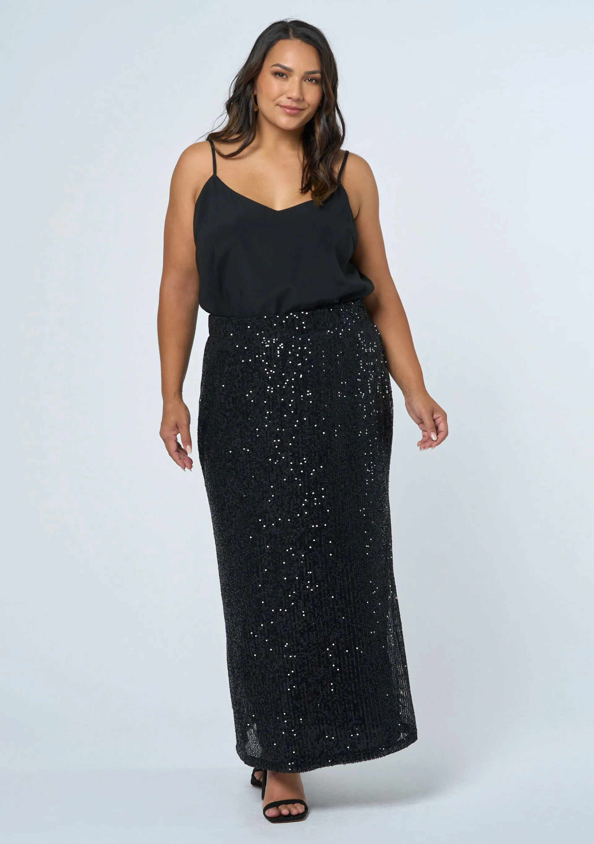 Ignition Sequin Midi Skirt