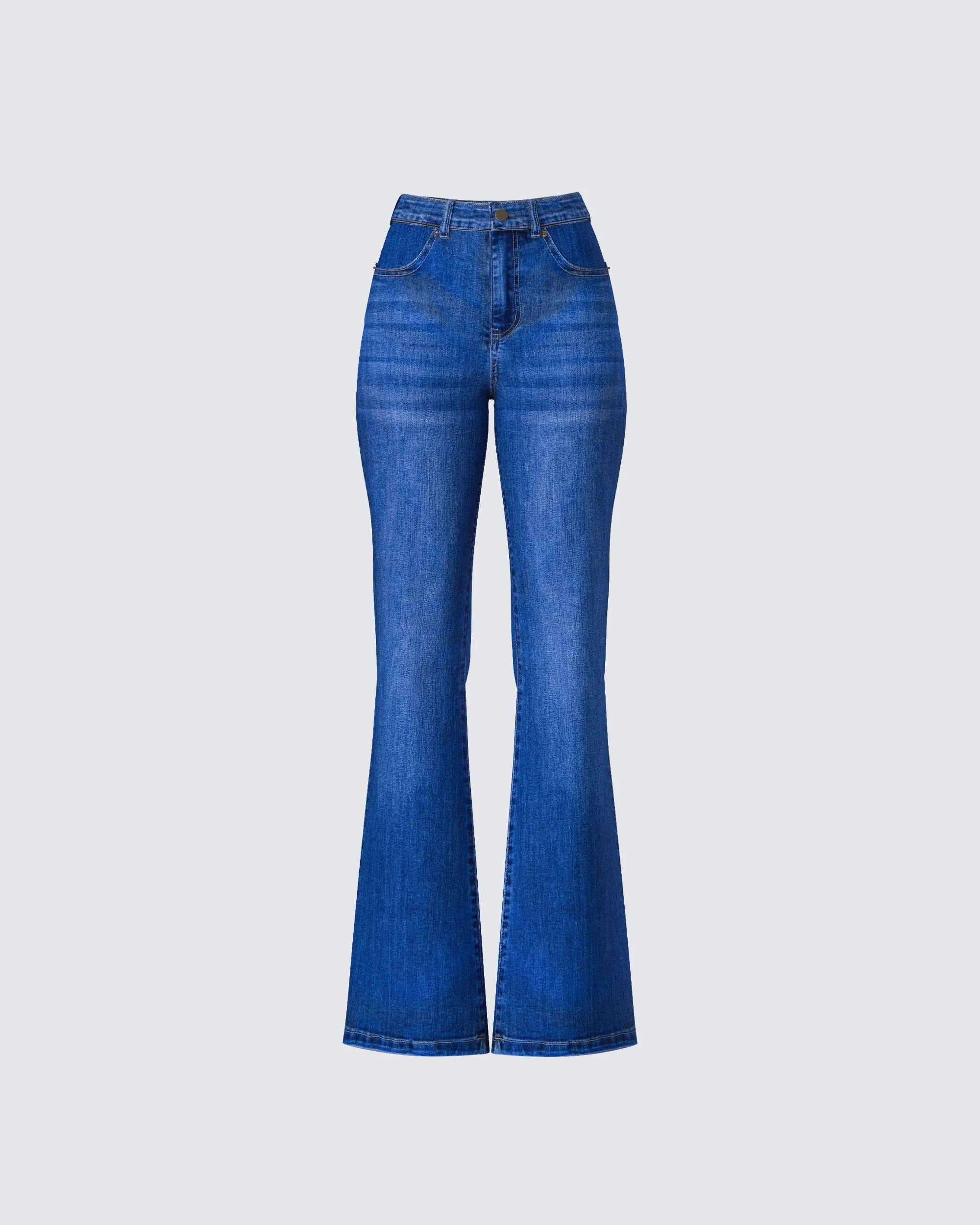 Kass High Rise Blue Denim Rainbow Jean