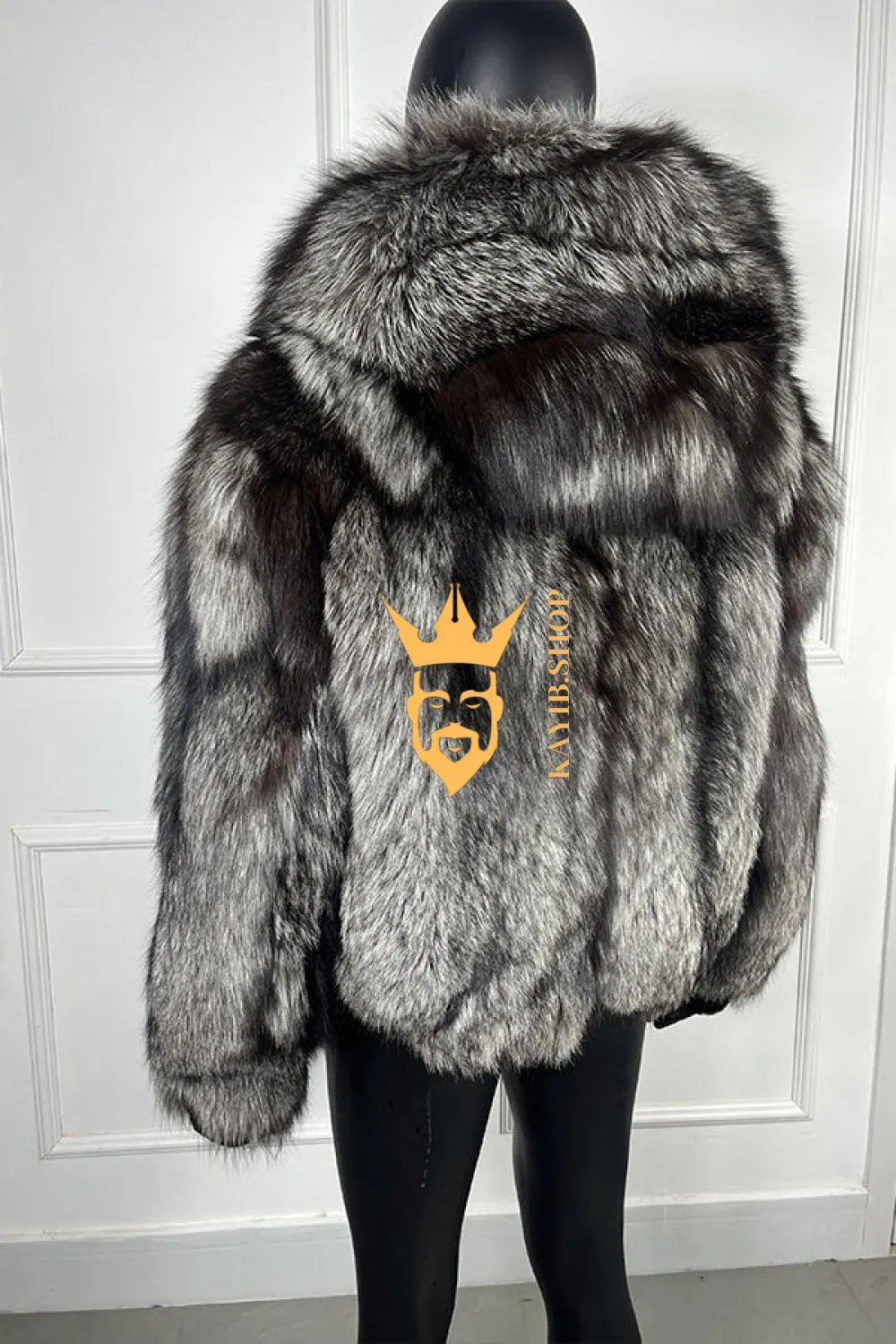 Luxury Handmade Premium fox fur & wool Real Fur Coats with Rex Rabbit Fur