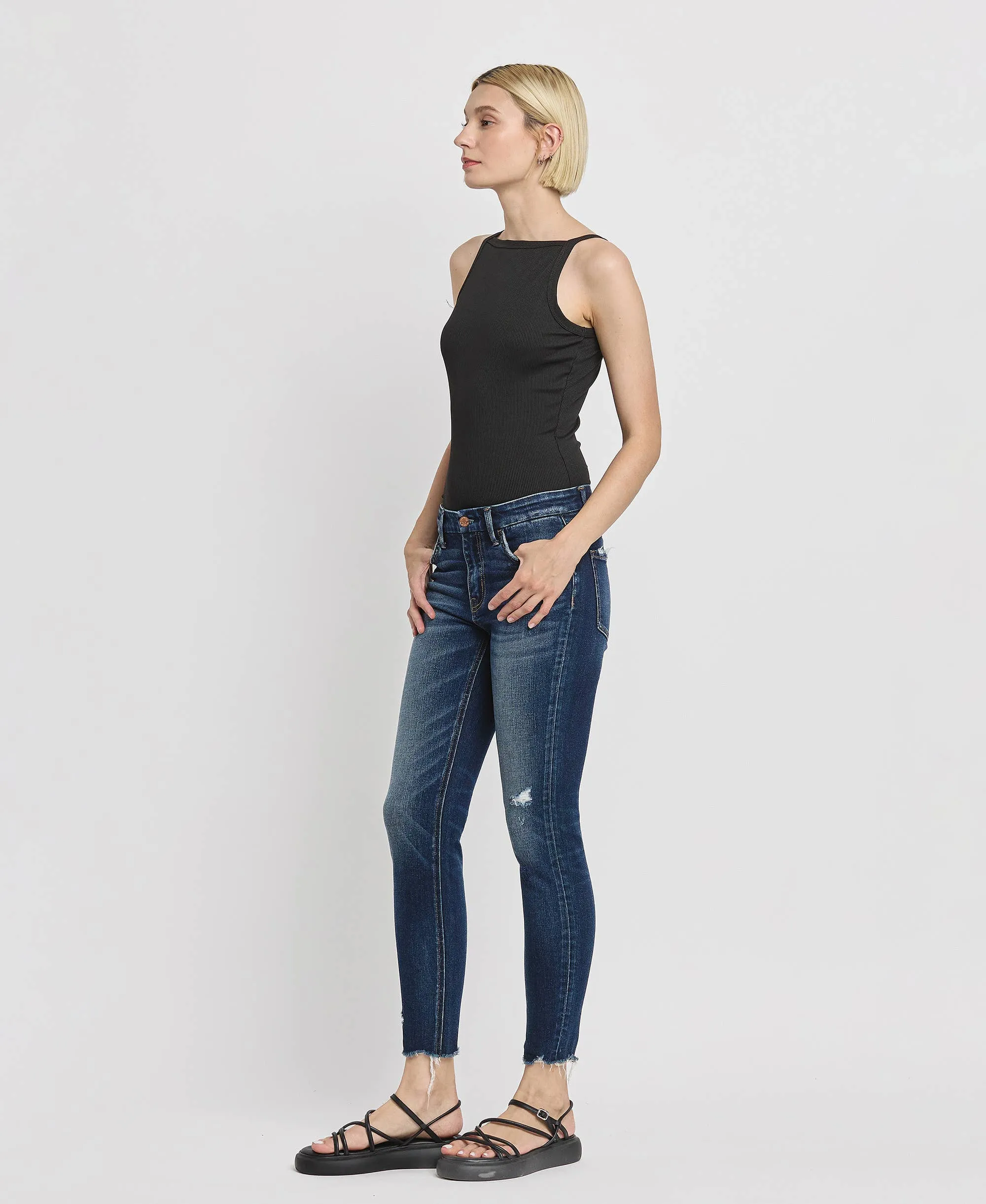 MID RISE ANKLE SKINNY JEANS