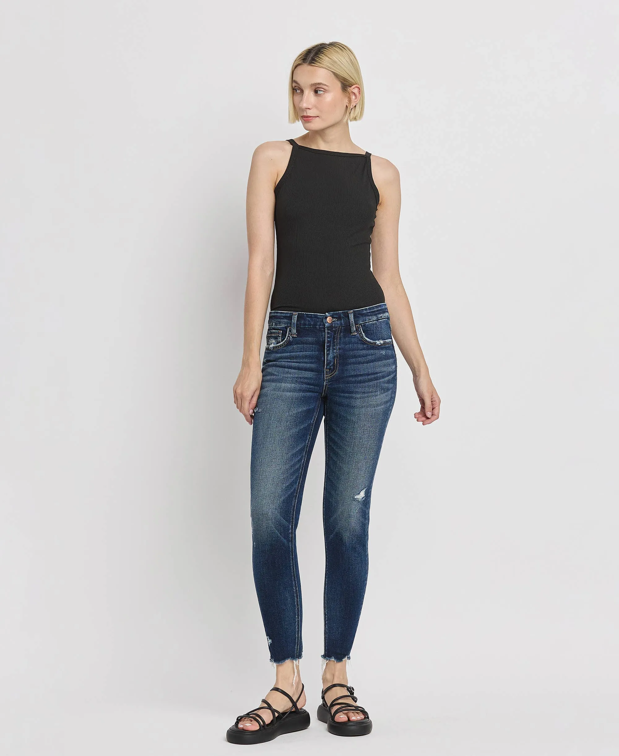 MID RISE ANKLE SKINNY JEANS