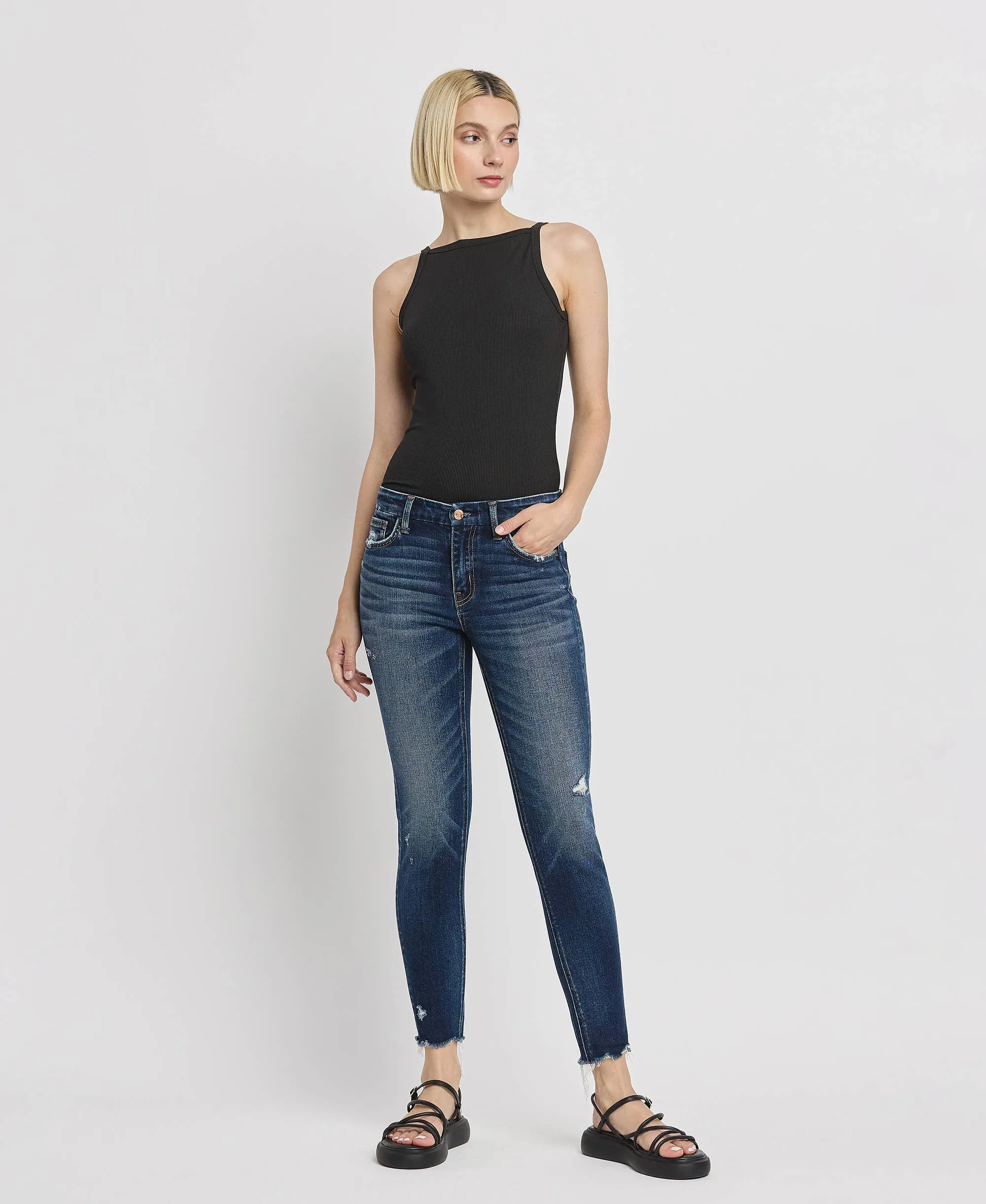 MID RISE ANKLE SKINNY JEANS