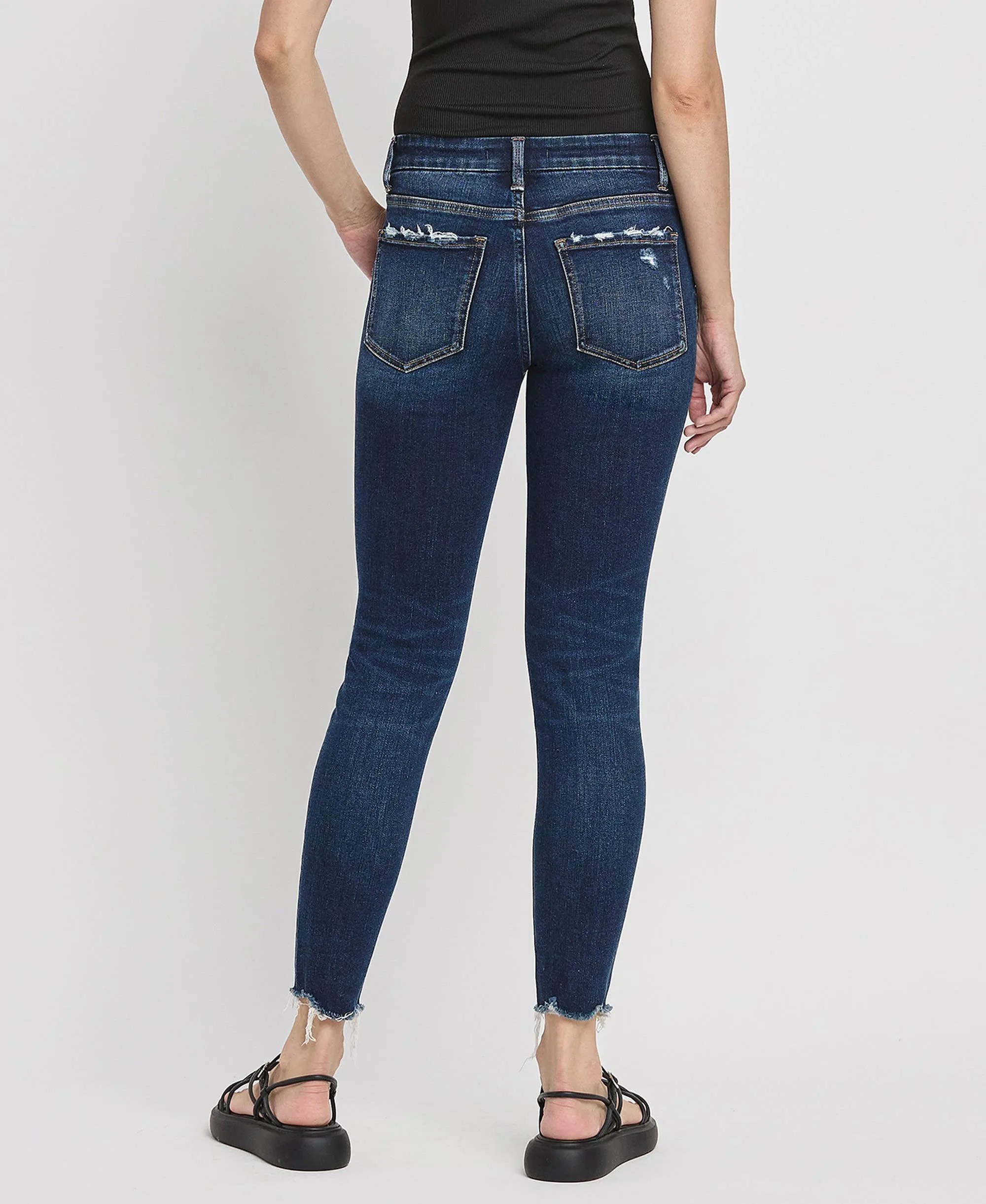 MID RISE ANKLE SKINNY JEANS