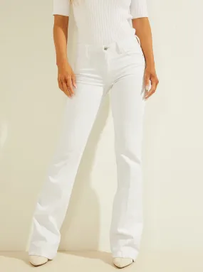 Mid-Rise Skinny Sexy Bootcut Denim Jeans In White