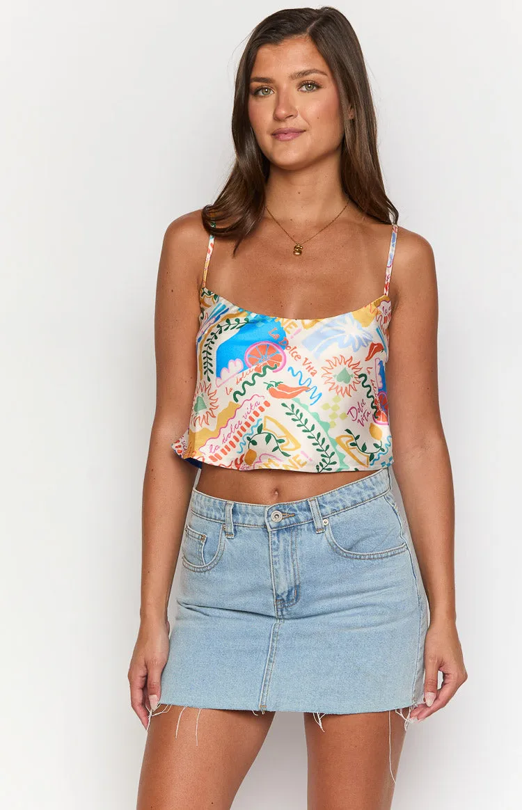 Milliana Dolce Print Crop Top