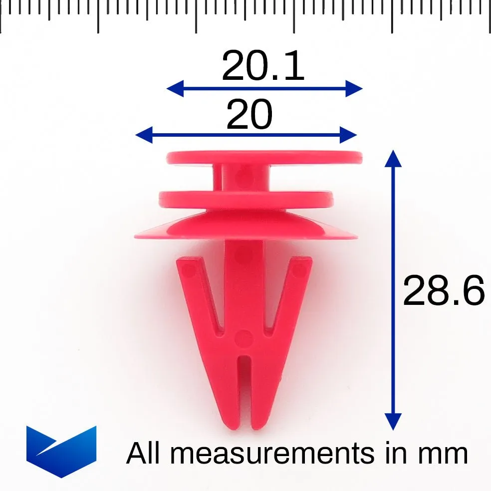 Mini Red Plastic Trim Clips for Sideskirts, Sill Mouldings, Bodykits- 51717127742