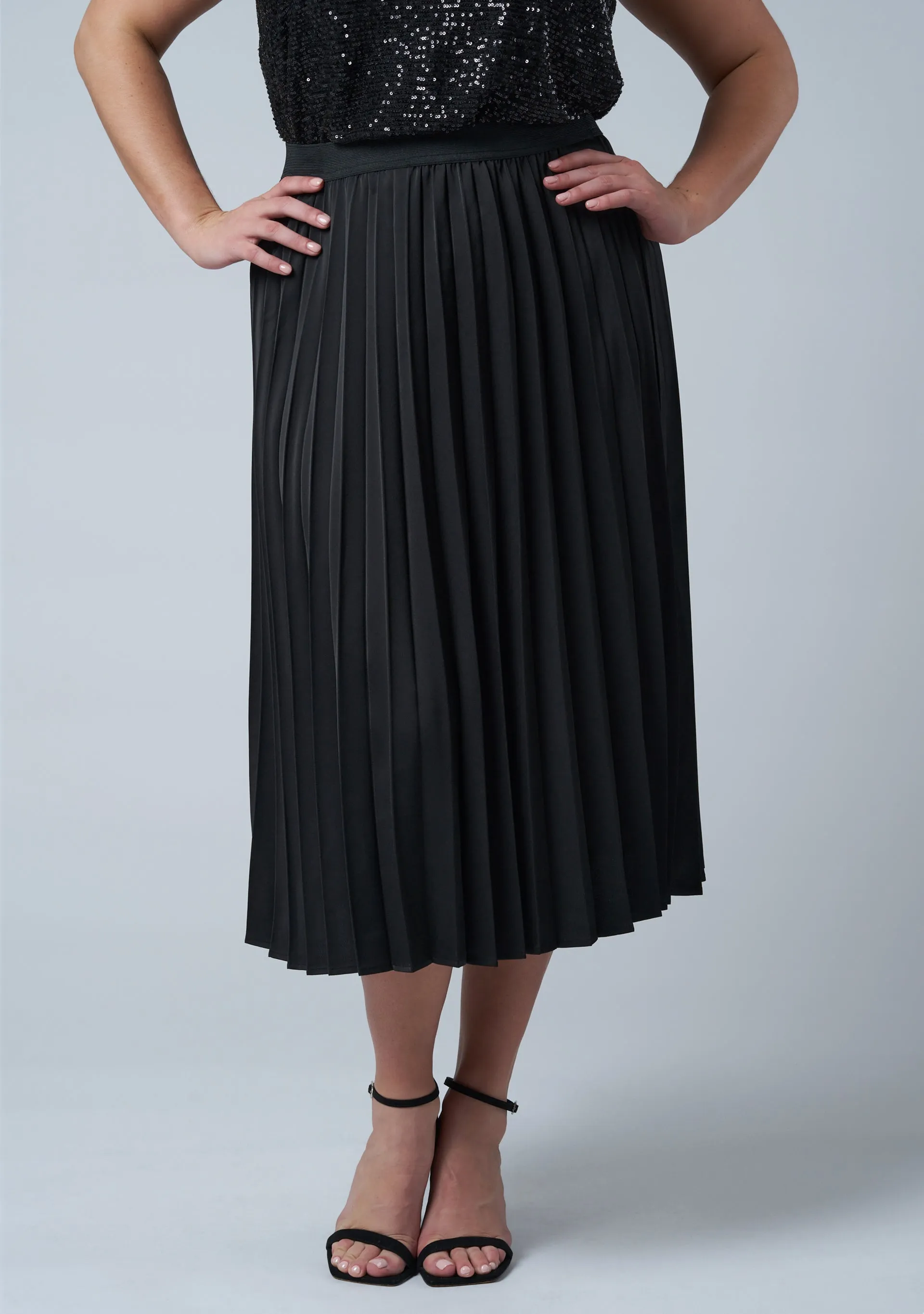 My Best Pleated Satin Skirt