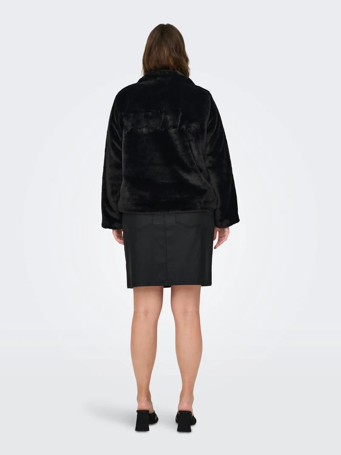 Only Carmakoma Vida Faux Fur Jacket in Black