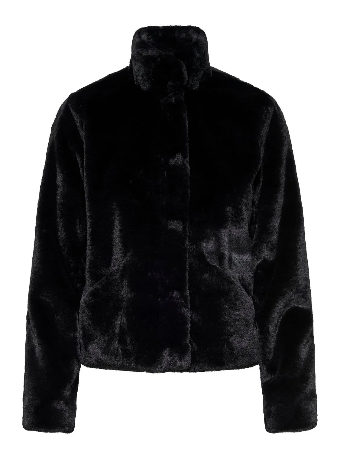 Only Carmakoma Vida Faux Fur Jacket in Black