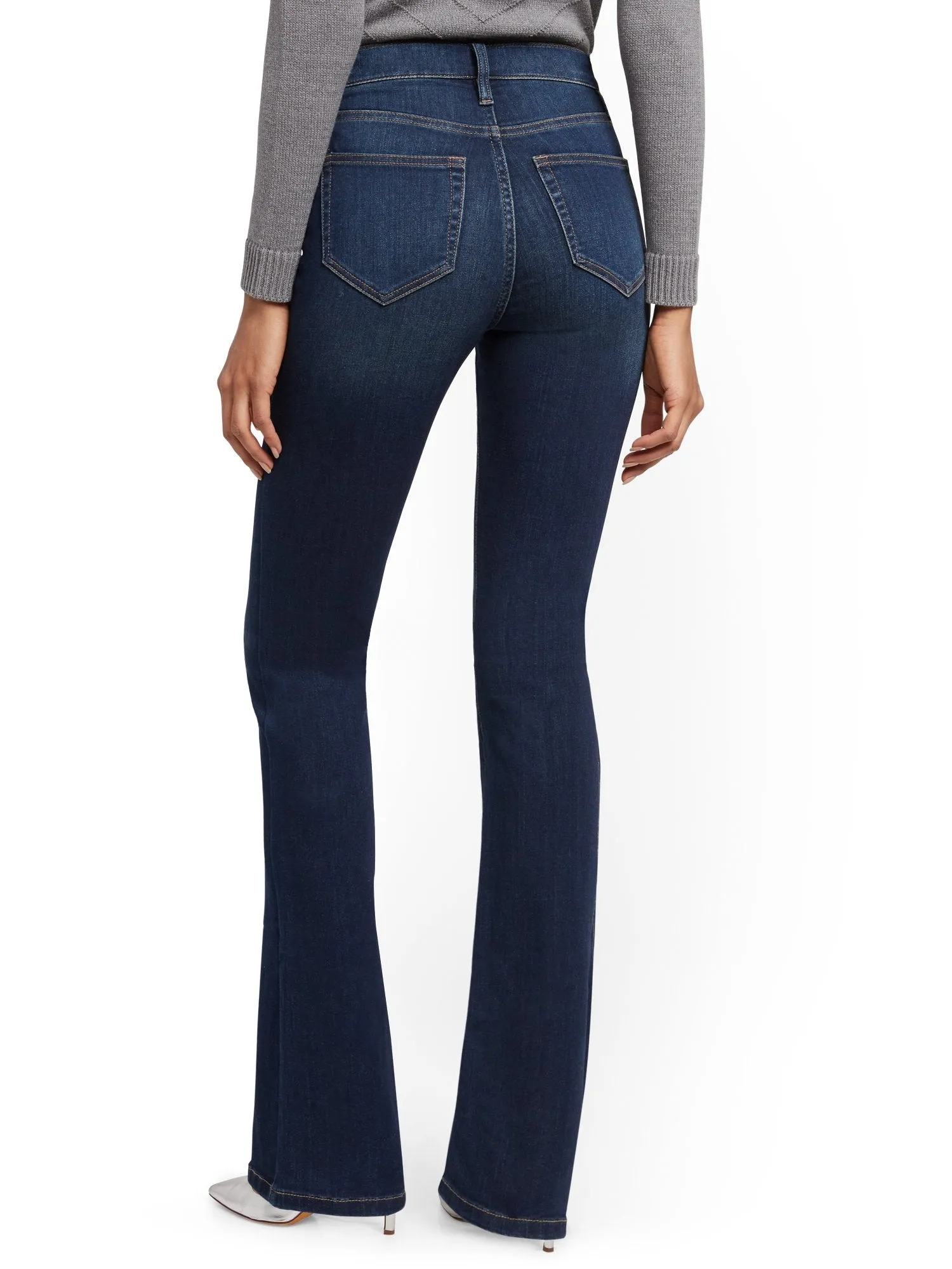 Petite High-Waisted Curvy Barely Bootcut Jeans - Bluebird Blue