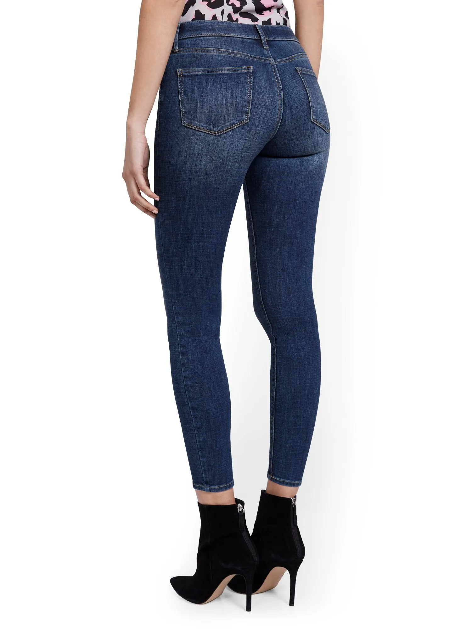 Petite Lexi Mid-Rise Super-Skinny Ankle Jeans - Blue Hustle