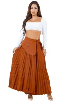 PLEATED LONG MAXI SKIRTS