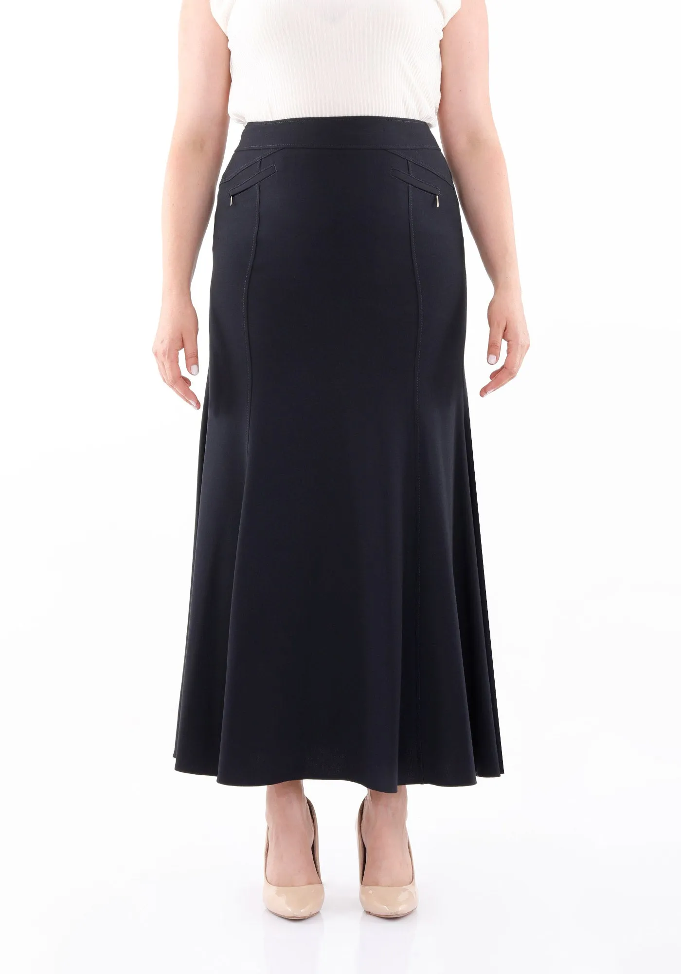 Plus Size Oversized Navy Maxi Fishtail Skirt