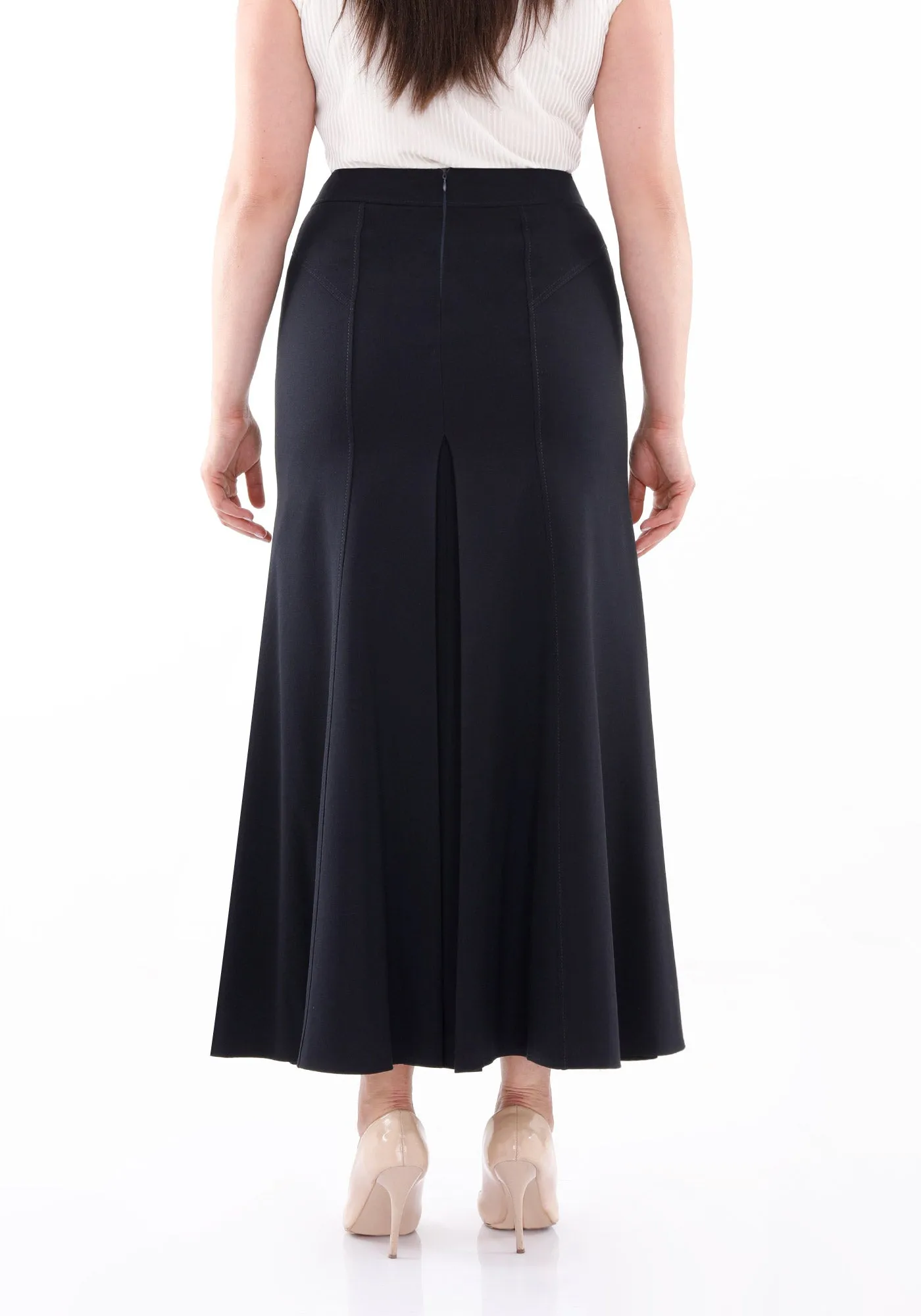 Plus Size Oversized Navy Maxi Fishtail Skirt