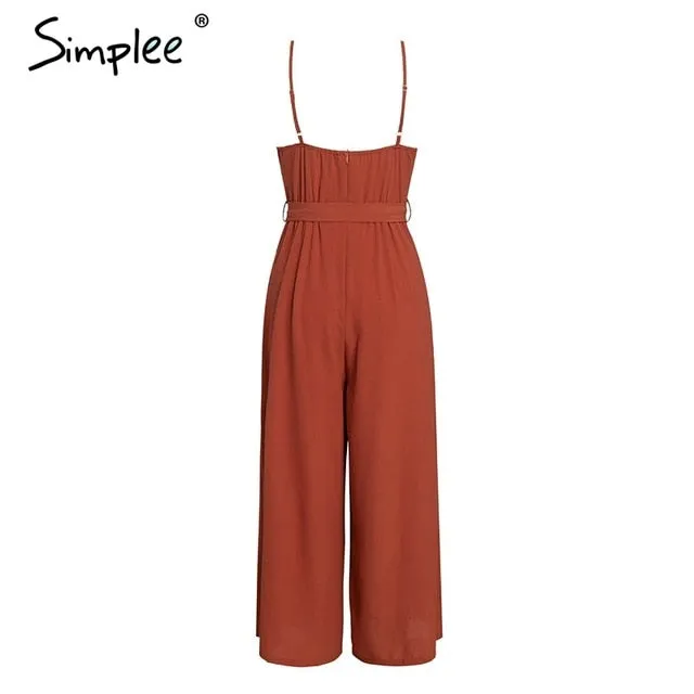 Simplee Sexy floral print jumpsuits