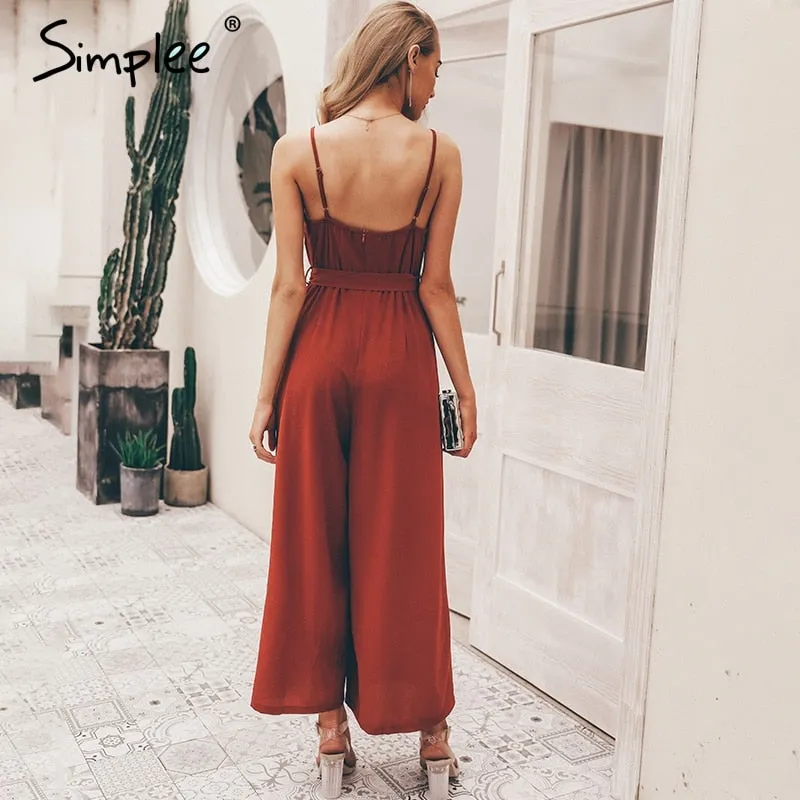 Simplee Sexy floral print jumpsuits