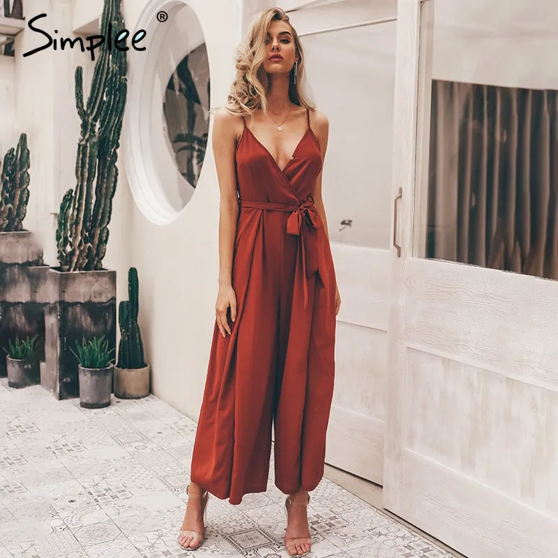 Simplee Sexy floral print jumpsuits